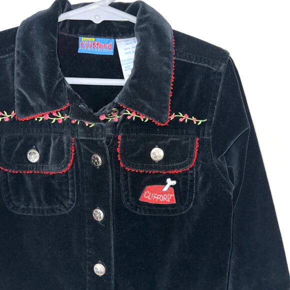 Rare Vintage Y2K Clifford The Big Red Dog Black Velour Scholastic Jacket Size 3T - Picture 4 of 13